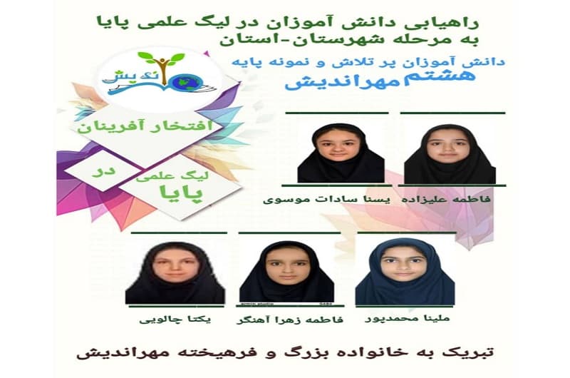 افتخارآفرینان در لیگ علمی پایا پایه هشتم