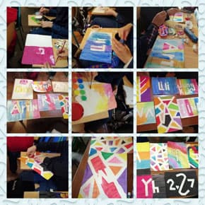 تکنیک آبرنگ و چسب کاغذی