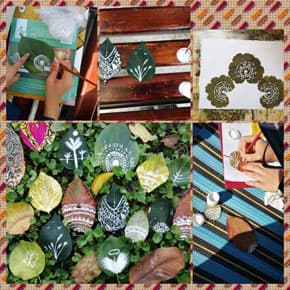 نقاشی روی برگ