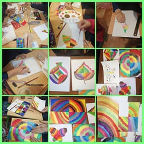 نقاشی چهار فصل با آبرنگ پایه هشتم