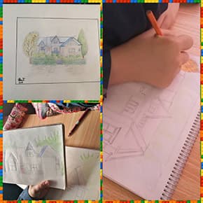 نقاشی با مداد رنگی تکنیک هاشور زدن پایه هفتم